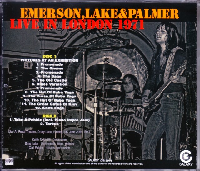 ELP Emerson, Lake & Palmer UKオリジナル EL & P Emerson,Lake & Palmer/London,UK 1971