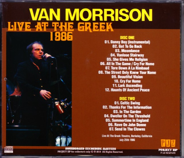 Van Morrison ヴァン・モリソン/Ca,USA 1986