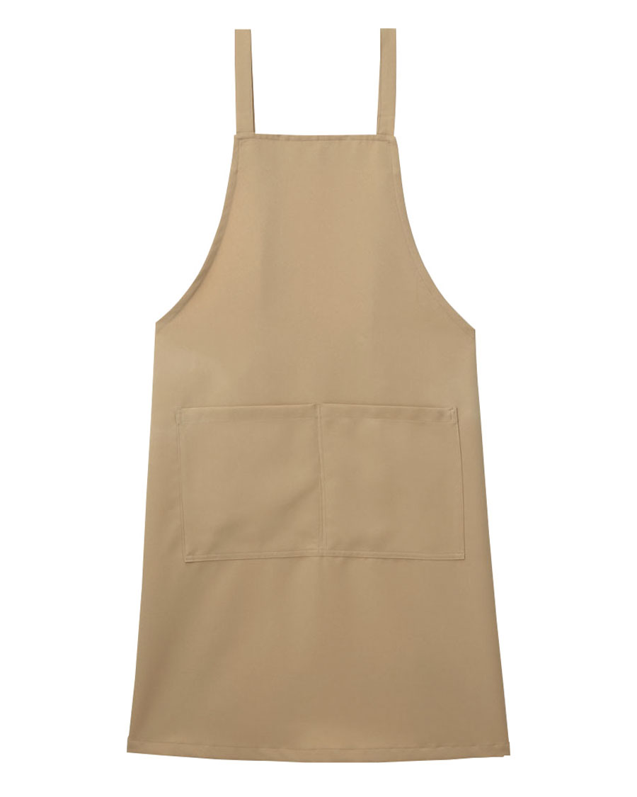 胸当てエプロン◆ベージュ【非フッ素撥水 ツイル】