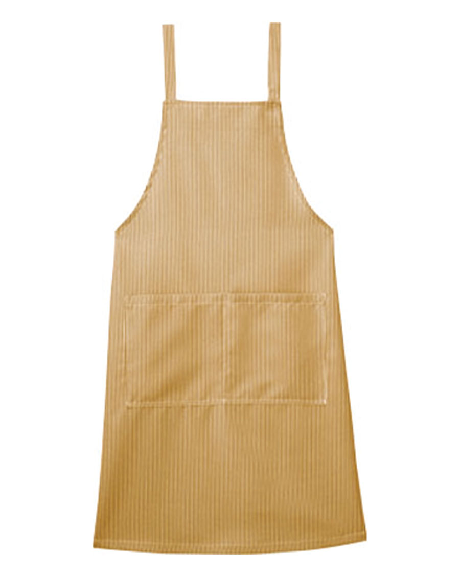 胸当てエプロン◆ホワイト*ブラウン【非フッ素撥水 ツイル】