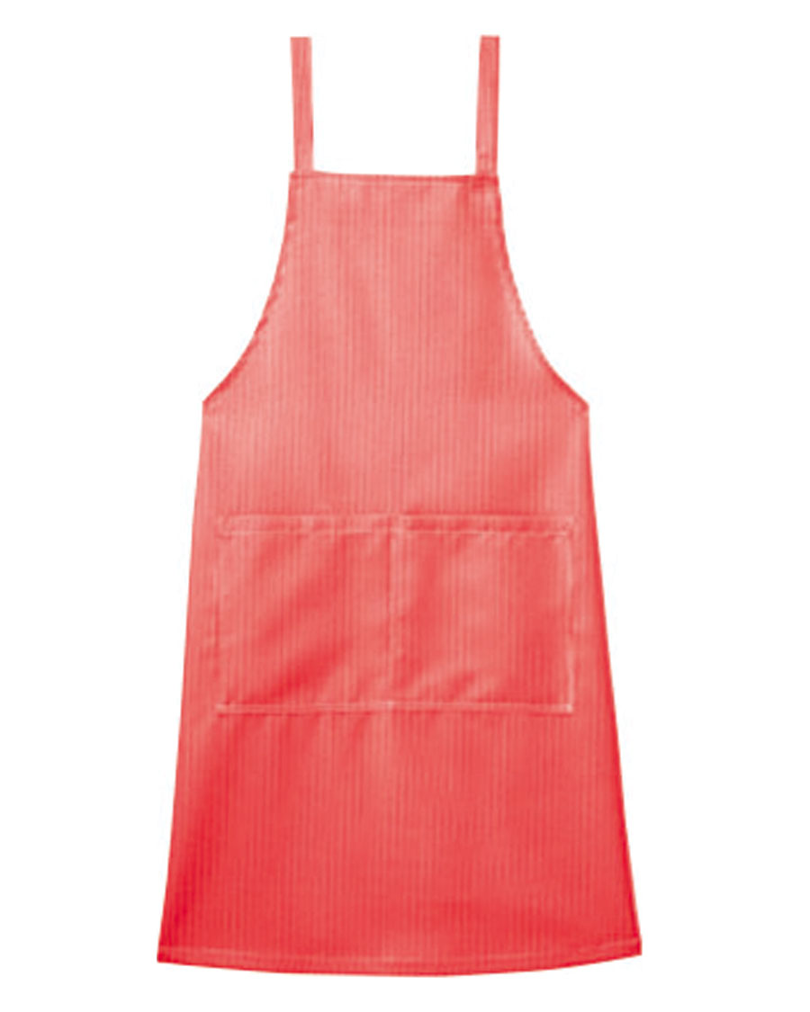 胸当てエプロン◆ホワイト*レッド【非フッ素撥水 ツイル】