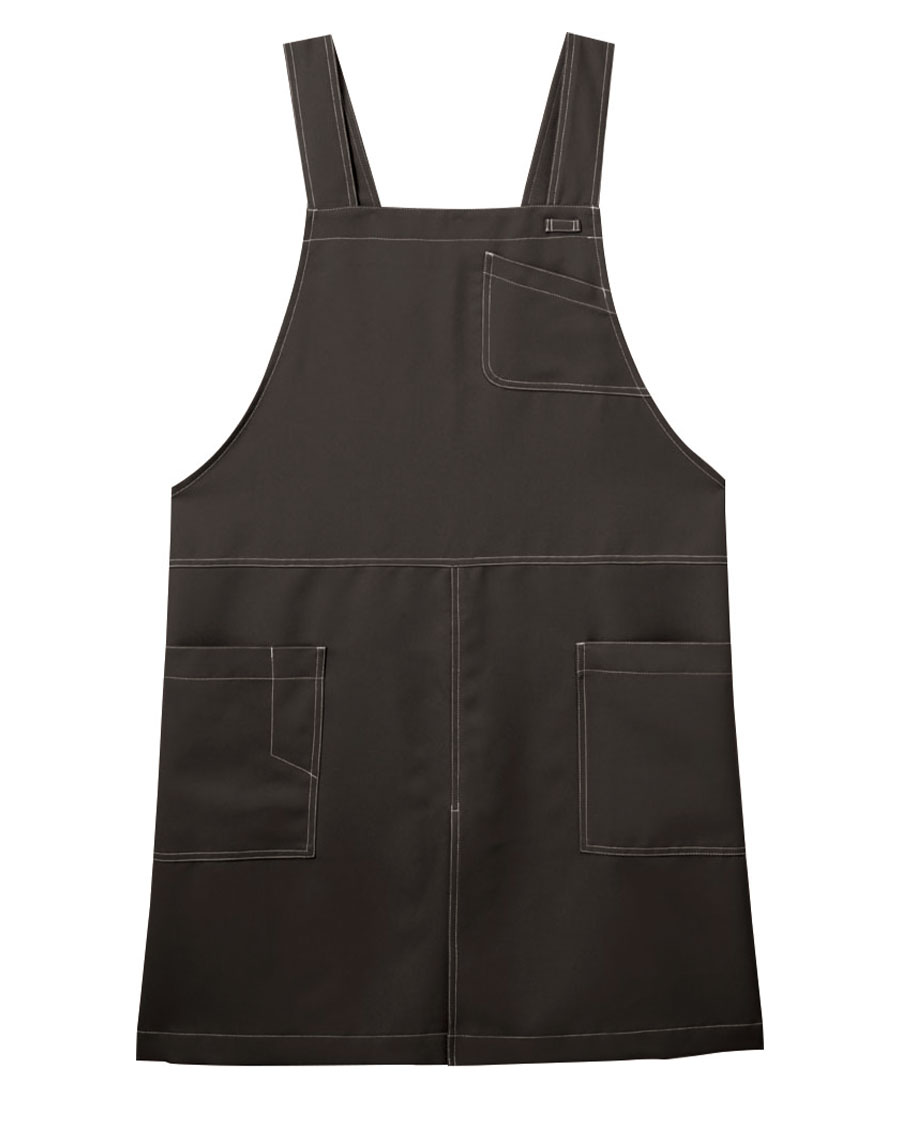 胸当てエプロン◆ブラウン【非フッ素撥水 ツイル】