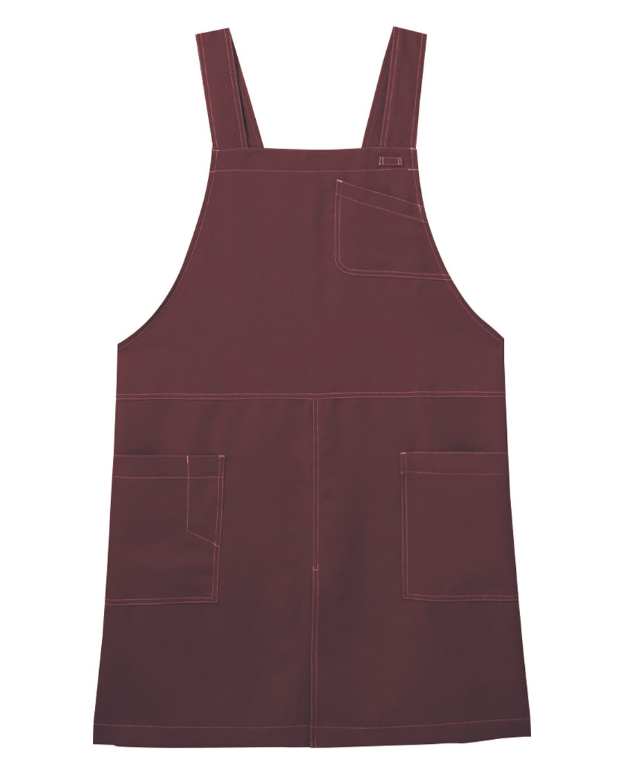 胸当てエプロン◆ワイン【非フッ素撥水 ツイル】