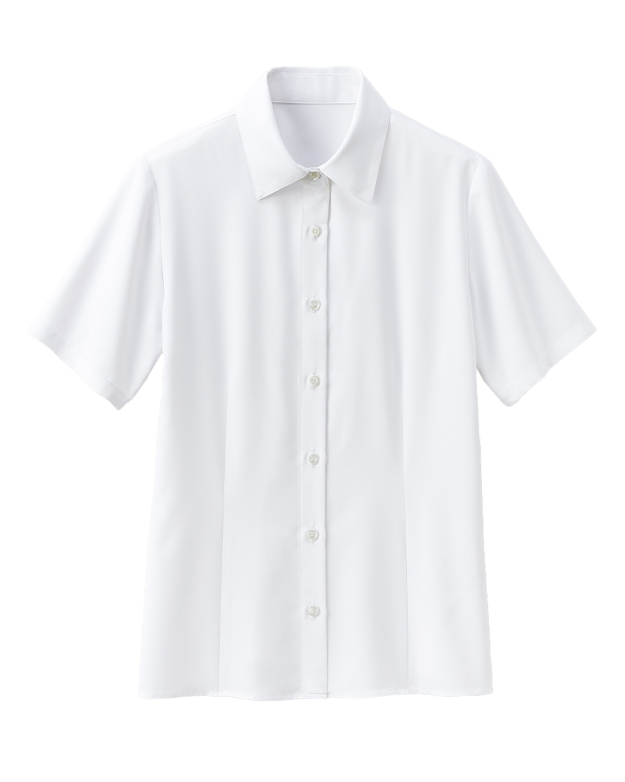 【クール・バスケット】半袖ブラウス◆ホワイト