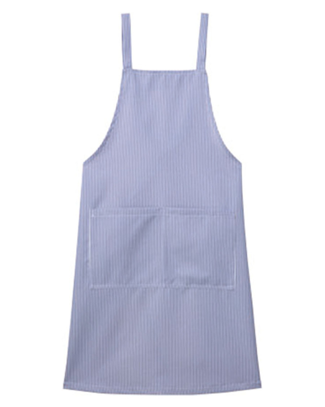 胸当てエプロン◆ホワイト*ネイビー【非フッ素撥水 ツイル】