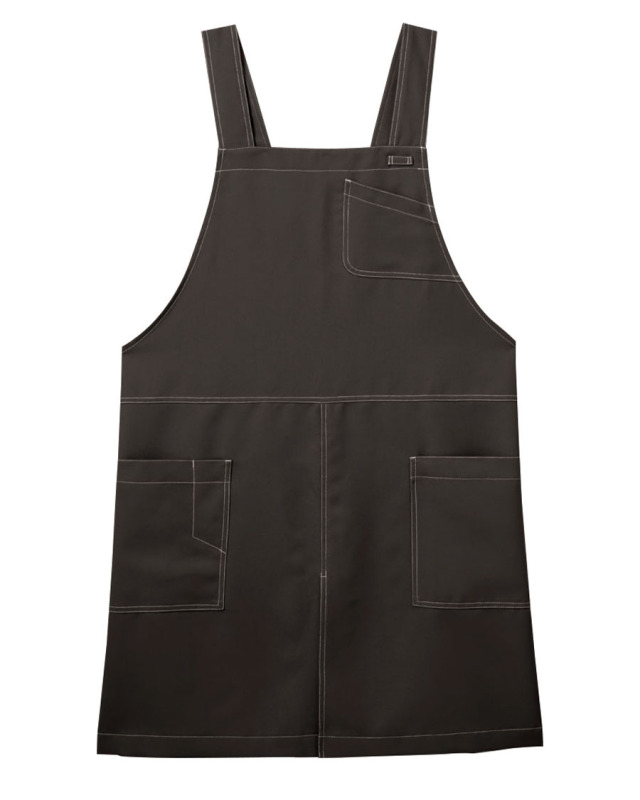 胸当てエプロン◆ブラウン【非フッ素撥水 ツイル】