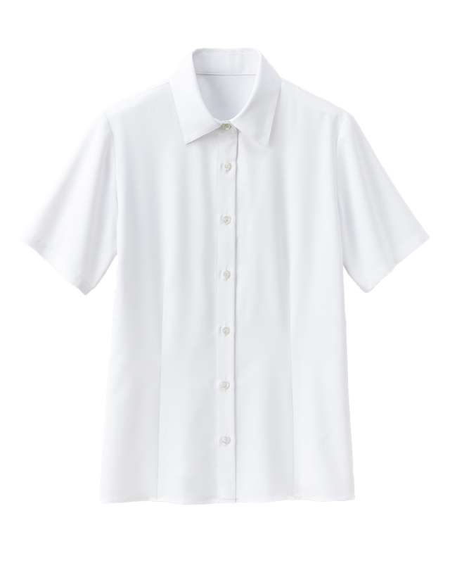 【クール・バスケット】半袖ブラウス◆ホワイト