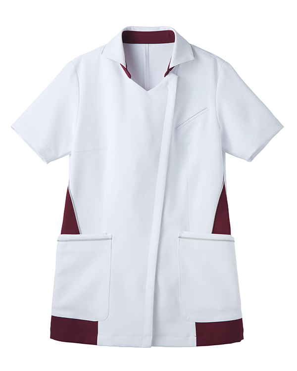 スタイルアップ！多機能ポケットつきジャケット（ワイン）