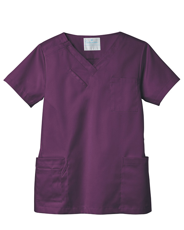 カラバリ豊富な多機能ポケットつきスクラブ（ワイン）