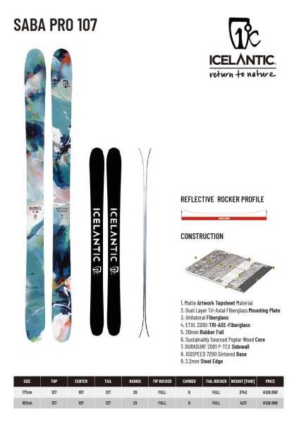 □24-25□icelantic （アイスランティック スキー）： SABA PRO