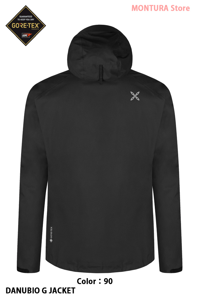 Montura フード付きジャケット M ブラック ゴールド×ブラックが映える防水シェルジャケット！