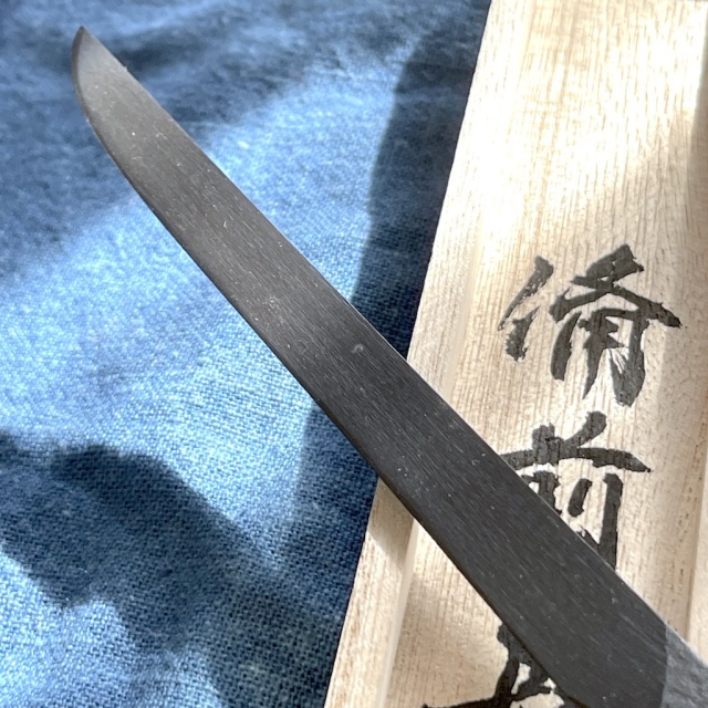 川島一城刀匠 備前長船 ペーパーナイフ 桐箱入り 守り刀 日本刀