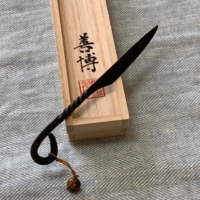 久保善博刀匠作 天然石付きペーパーナイフ No 01