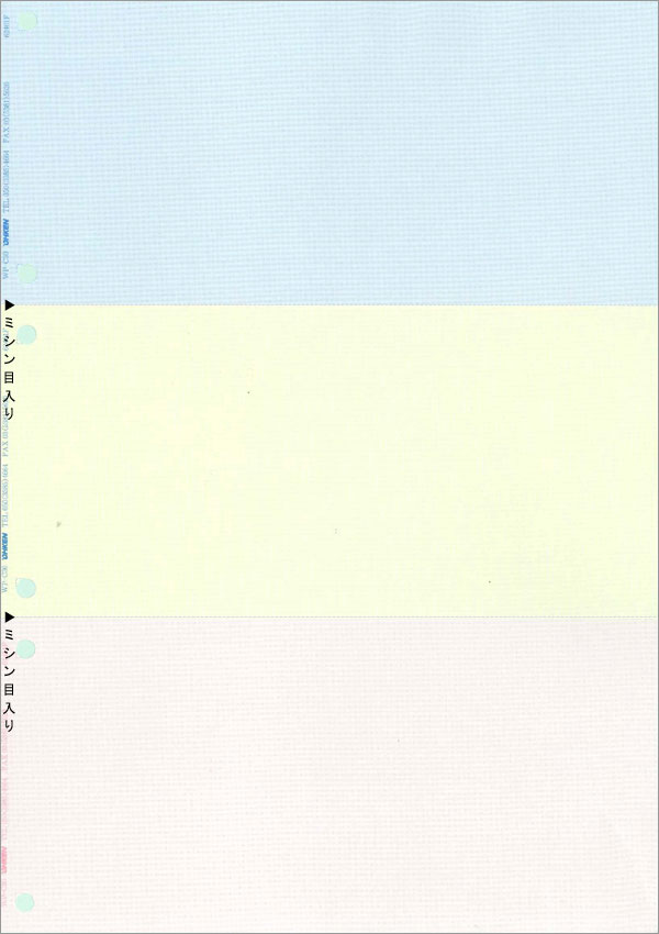 応研 WP-C30 カラー無地帳票(A4タテ3面6穴・単票) 1000枚