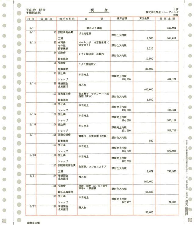 弥生 334001 A4元帳連続用紙3行明細 (連続用紙)(1000セット)