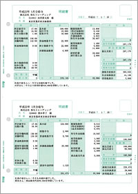 弥生 336001G 給与明細書  (グリーン) 500枚