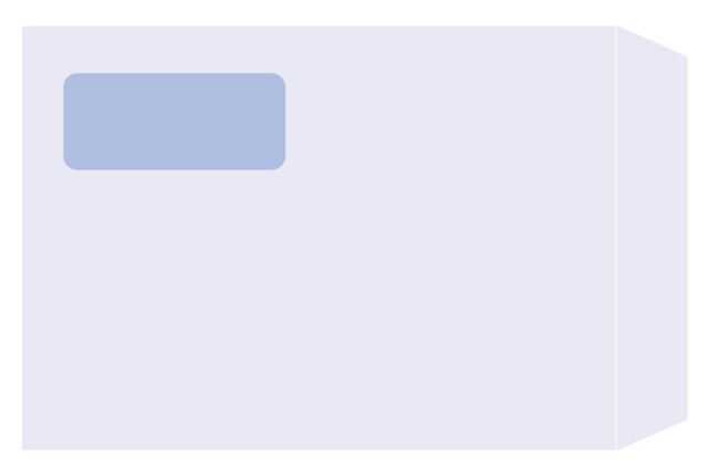 PCA PA1372G 窓付封筒(2面単票用) 1000枚