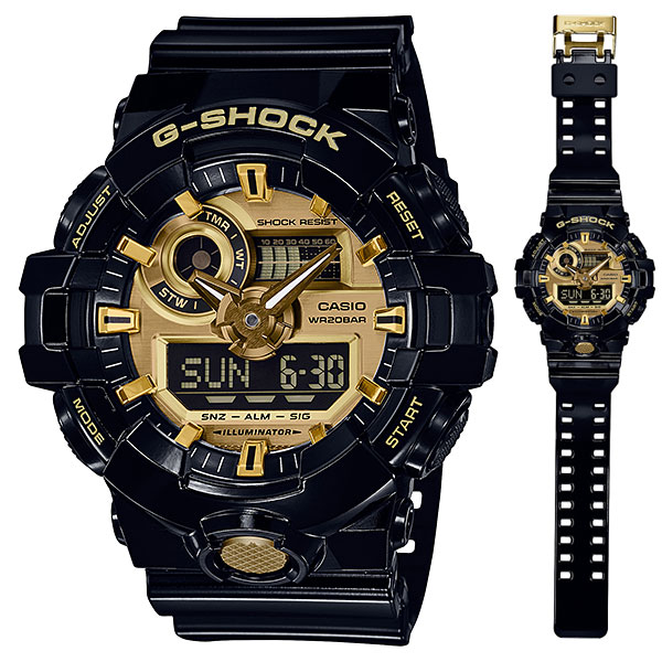 カシオ Ｇショック GA-710GB-1AJF CASIO G-SHOCK ブラック系 ゴールドカラー メンズ 腕時計 アナデジ 国内正規品 刻印対応有料 取り寄せ品