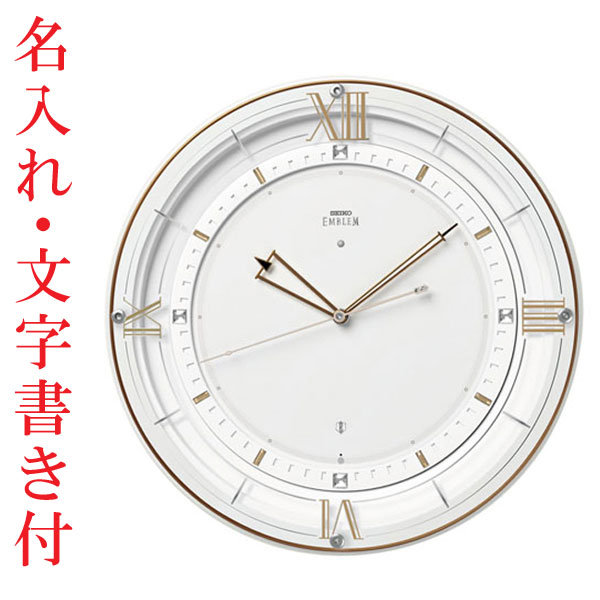名入れ 名前 文字書き 壁掛け時計 セイコー 電波時計 エンブレム SEIKO EMBLEM HS556W プラスチック枠 結婚 新築 開業 開店 待合室 病院 会社 周年 記念品 プレゼント 取り寄せ品 要在庫確認