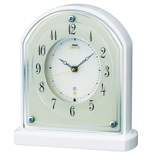 置き時計 セイコー SEIKO エンブレム電波時計 EMBLEM HW587W　文字入れ対応《有料》　送料無料　取り寄せ品「sw-ka」