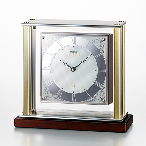 クオーツ時計 置き時計 セイコー SEIKO エンブレム EMBLEM HW598S 文字入れ対応、有料 取り寄せ品