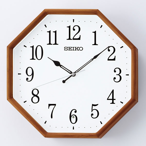 セイコー SEIKO 暗くなると秒針を止め 音がしない 壁掛け時計 茶木地 KX263B 電波時計 文字入れ対応、有料 取り寄せ品「sw-ka」