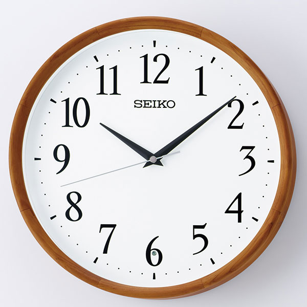 セイコー SEIKO 暗くなると秒針を止め 音がしない 壁掛け時計 茶木地 KX264B 電波時計 文字入れ対応、有料 取り寄せ品