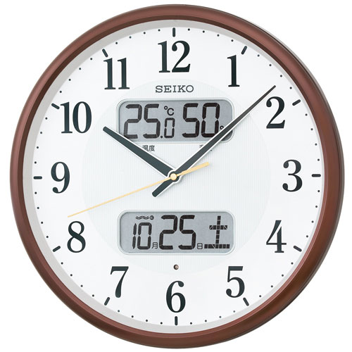 温度・湿度・デジタルカレンダー 電波時計 壁掛け時計 掛時計 KX383B セイコー SEIKO 文字入れ不可「sw-ka」