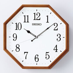 セイコー SEIKO 暗くなると秒針を止め 音がしない 壁掛け時計 茶木地 KX263B 電波時計 文字入れ対応、有料 取り寄せ品「sw-ka」