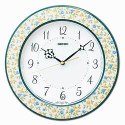 セイコー SEIKO 暗くなると秒針を止め 音がしない 壁掛け時計 花模様光沢 KX266Y 電波時計 文字入れ対応、有料 取り寄せ品「sw-ka」