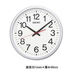 オフィスタイプ 電波時計 壁掛け時計 掛時計 KX277S セイコー SEIKO プラスチック枠 銀色メタリック塗装 流れるような動きの連続秒針 文字入れ不可