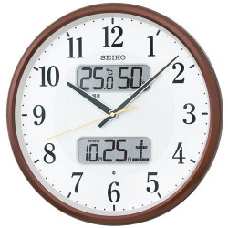 温度・湿度・デジタルカレンダー 電波時計 壁掛け時計 掛時計 KX383B セイコー SEIKO 文字入れ不可「sw-ka」
