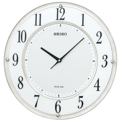 セイコー SEIKO ソーラー 電波時計 壁掛け 時計 SF506W オール数字 電波 ソーラー 掛時計 SOLAR+ ソーラープラス プラスチック枠 文字入れ不可 取り寄せ品「sw-ka」
