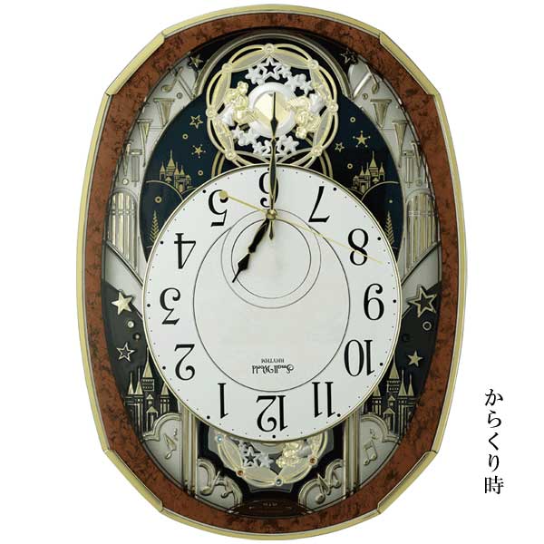からくり時計 メロディ 電波時計 壁掛け時計 スモールワールド 