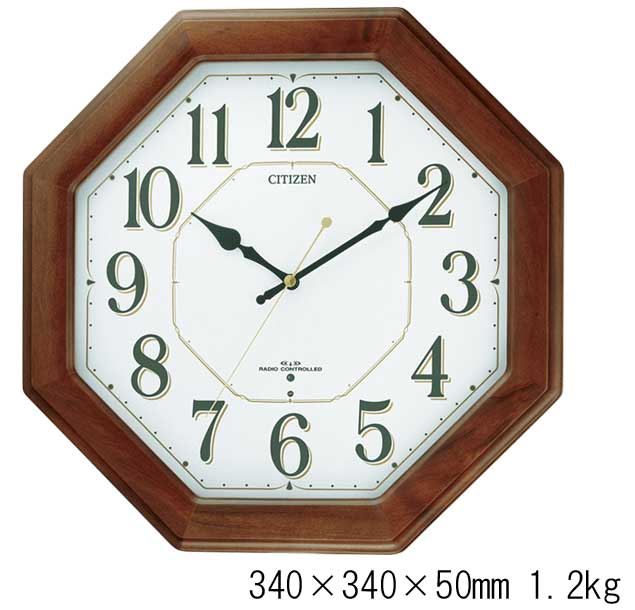 シチズン 電波時計 CITIZEN 暗くなると秒針音の静かな掛時計 8MY472-006