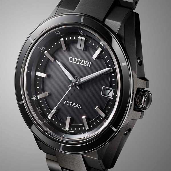 シチズン ソーラー電波時計 CITIZEN ATTESA アテッサ ブラック チタン