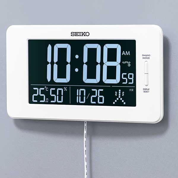 セイコー SEIKO AC100V 電源 交流式 デジタル 電波時計 掛置兼用 温度