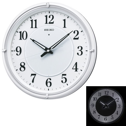 SEIKO 壁時計 暗くなると光る壁掛時計 掛け時計 電波時計 KX393W セイコー SEIKO