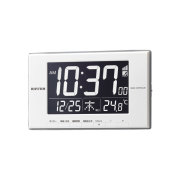 リズム時計 電波時計 家庭用コンセント使用 デジタル 電子音 目覚時計 8RZ209SR03　文字入れ対応、有料　取り寄せ品