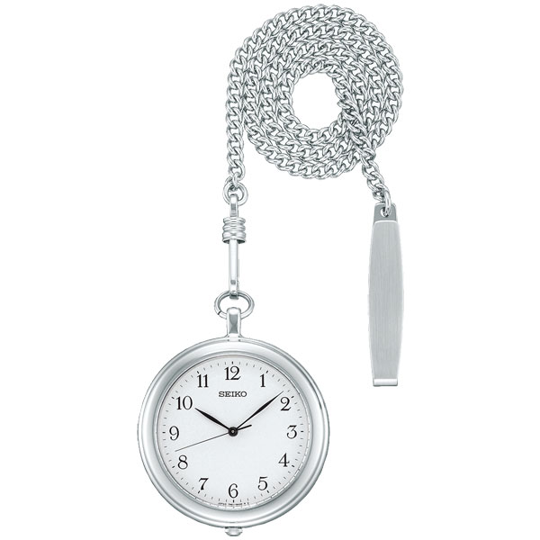 セイコー SEIKO ふたのない 懐中時計 SAPP007 シルバー系めっき ポケットウオッチ 提げ時計 くさり付き 刻印対応有料 取り寄せ品「sw-ka」