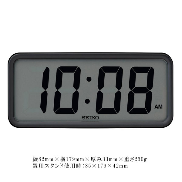 セイコー SEIKO 置き掛け兼用 デジタル クロック クオーツ時計 SQ820K 小ぶり アラーム付き 電波時計ではありません 名入れ文字書き不可 取り寄せ品