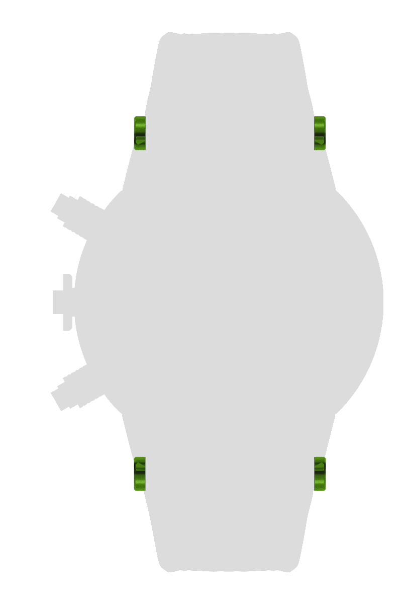 Ａｌｕｍｉｎｉｕｍ　ベルトピンカバー　ｘ４個　グリーン[BCA01-GR]