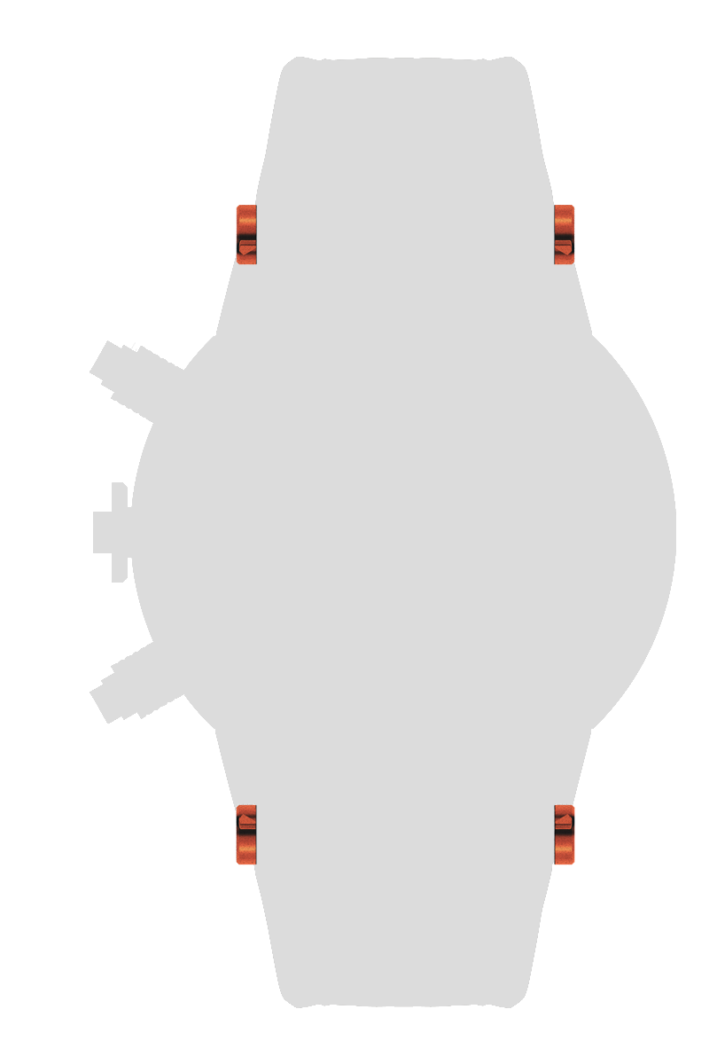 Ａｌｕｍｉｎｉｕｍ　ベルトピンカバー　ｘ４個　オレンジ[BCA01-OR]