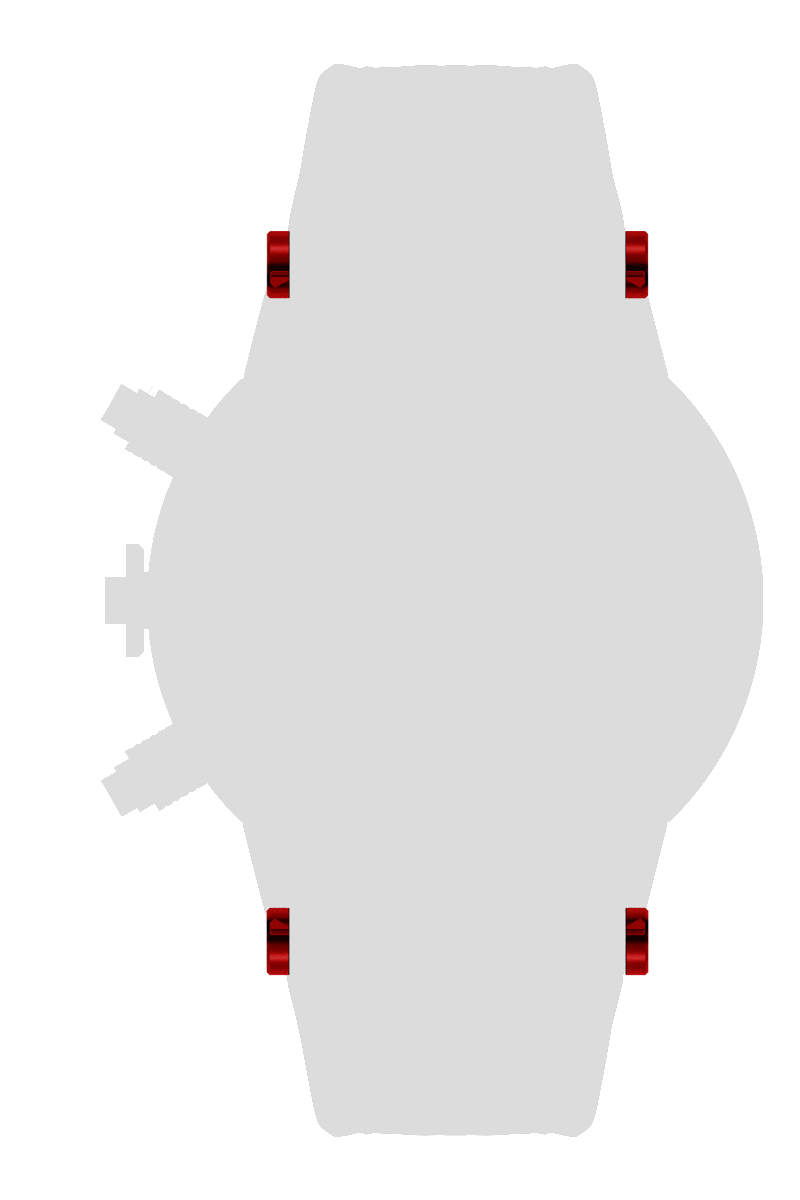 Ａｌｕｍｉｎｉｕｍ　ベルトピンカバー　ｘ４個　レッド[BCA01-RD]