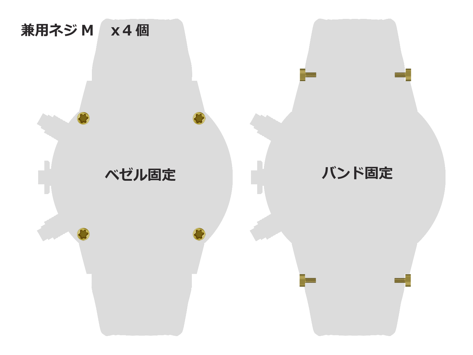 ネジＭ　ｘ４個　ゴールド[SCSZM-YG]