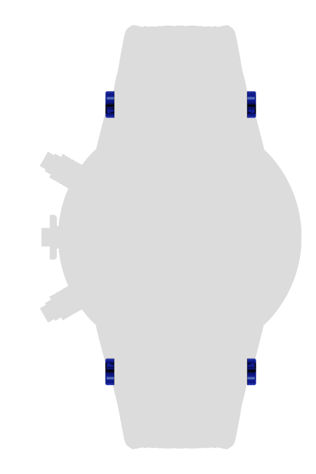 Ａｌｕｍｉｎｉｕｍ　ベルトピンカバー　ｘ４個　ブルー[BCA01-BL]