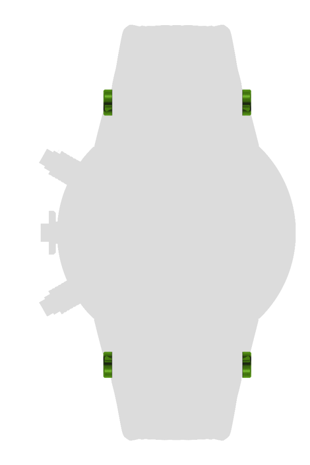 Ａｌｕｍｉｎｉｕｍ　ベルトピンカバー　ｘ４個　グリーン[BCA01-GR]