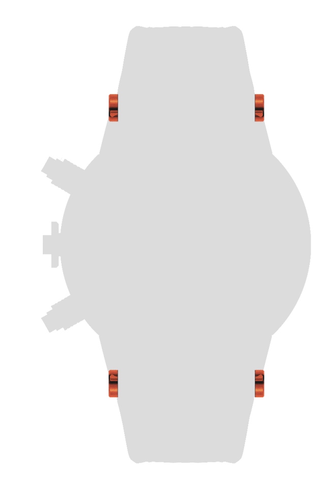 Ａｌｕｍｉｎｉｕｍ　ベルトピンカバー　ｘ４個　オレンジ[BCA01-OR]