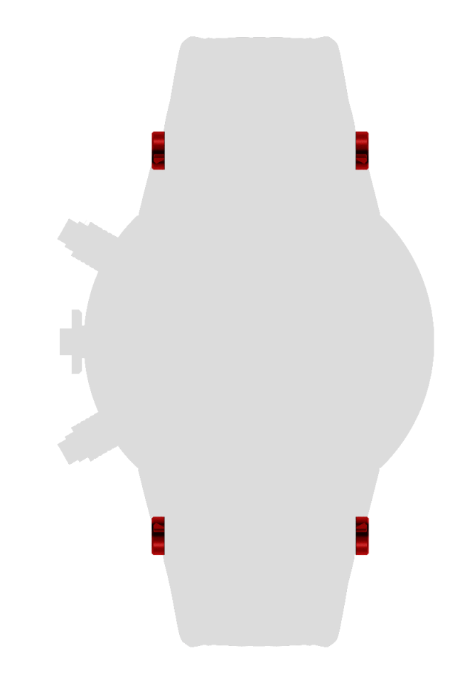 Ａｌｕｍｉｎｉｕｍ　ベルトピンカバー　ｘ４個　レッド[BCA01-RD]