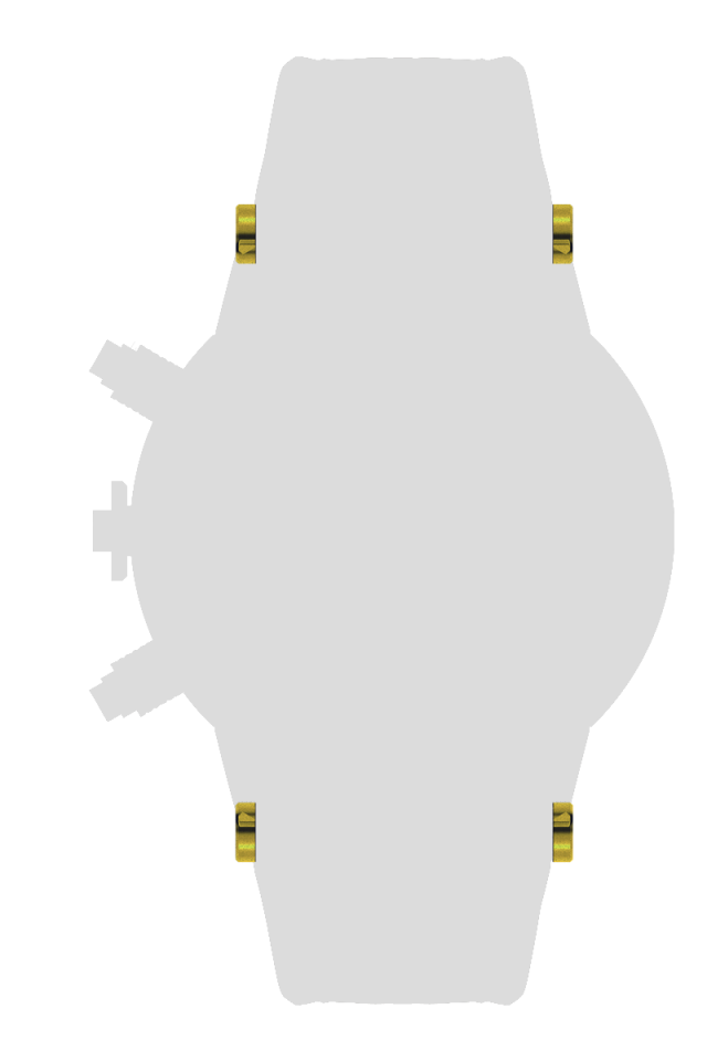 Ａｌｕｍｉｎｉｕｍ　ベルトピンカバー　ｘ４個　イエロー[BCA01-YE]